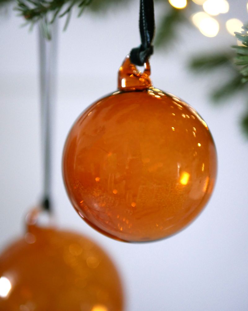 Glaskugel - mundgeblasen, Goldgelb