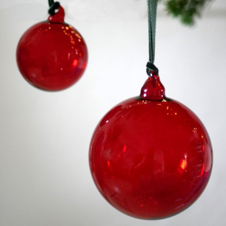 Glaskugel - mundgeblasen, rot