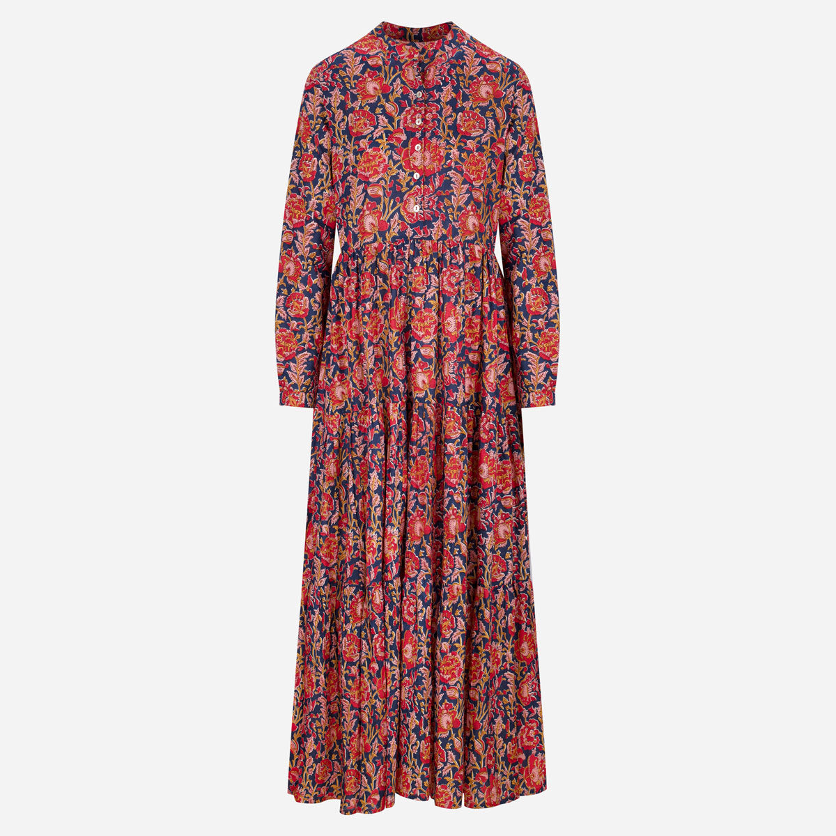 Maxikleid "Maxima" in Rot und Dunkelblau