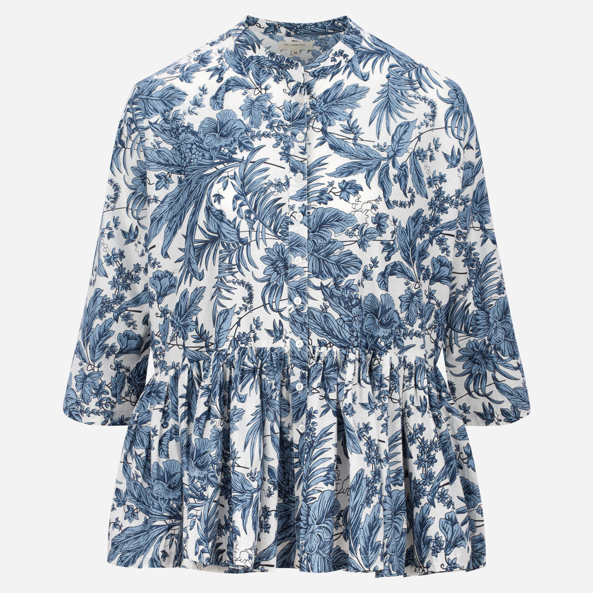 Bluse "Pina" mit blauem Muster