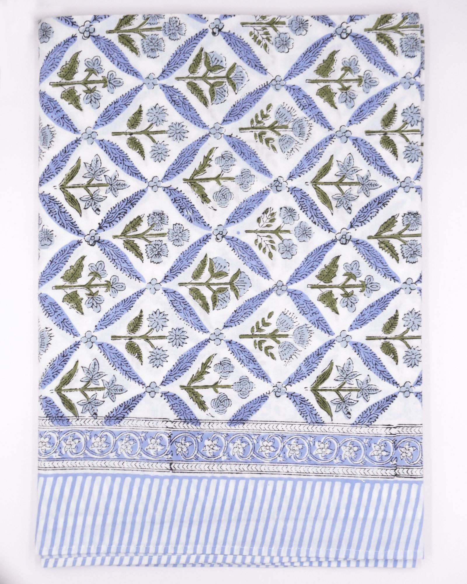 Blockprint Tischdecke "Clou de blue"