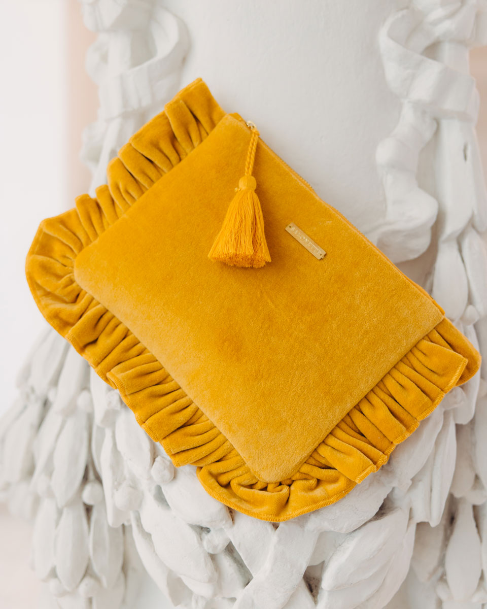 Samt-Täschchen Gelb