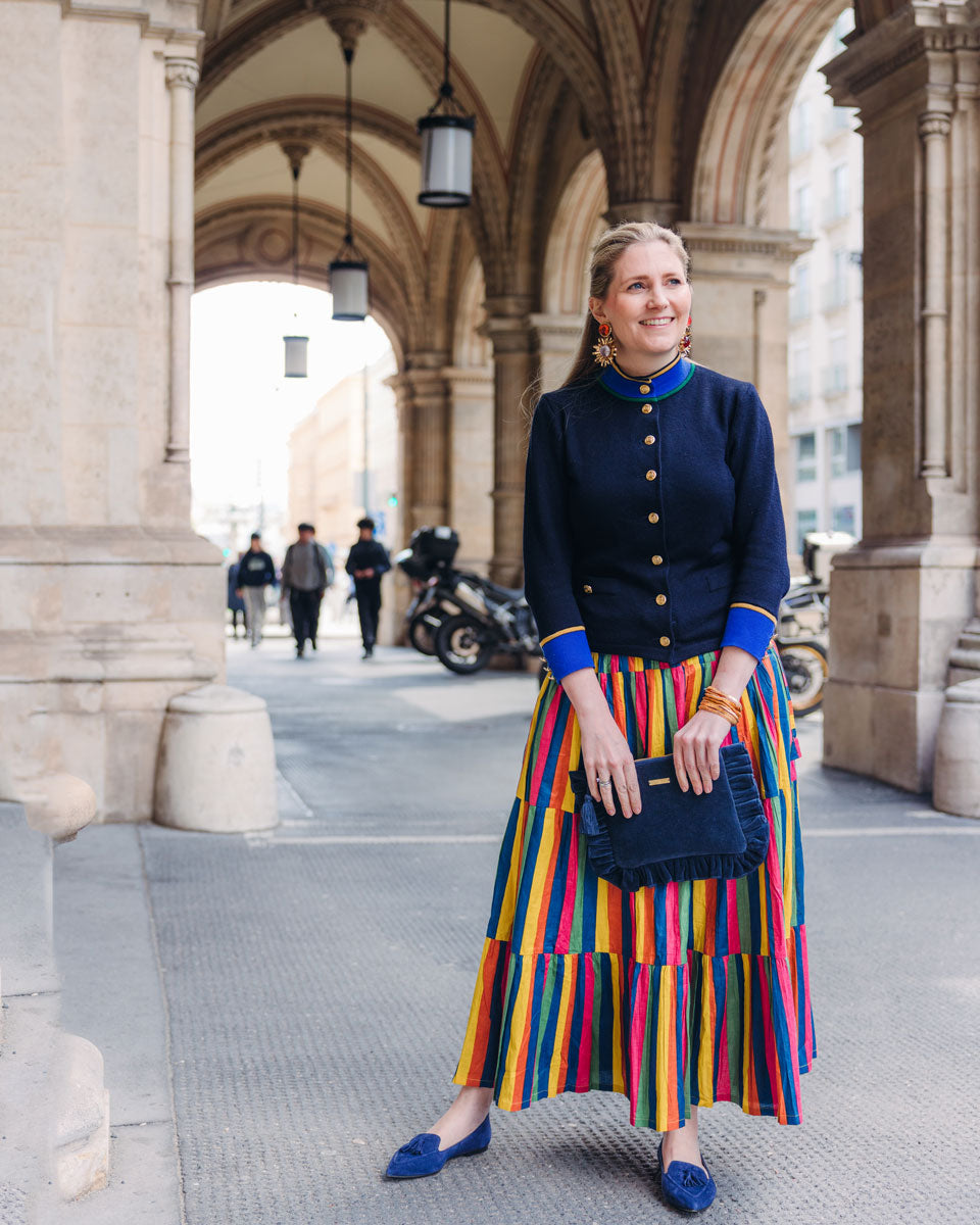 Samt-Täschchen Dunkelblau