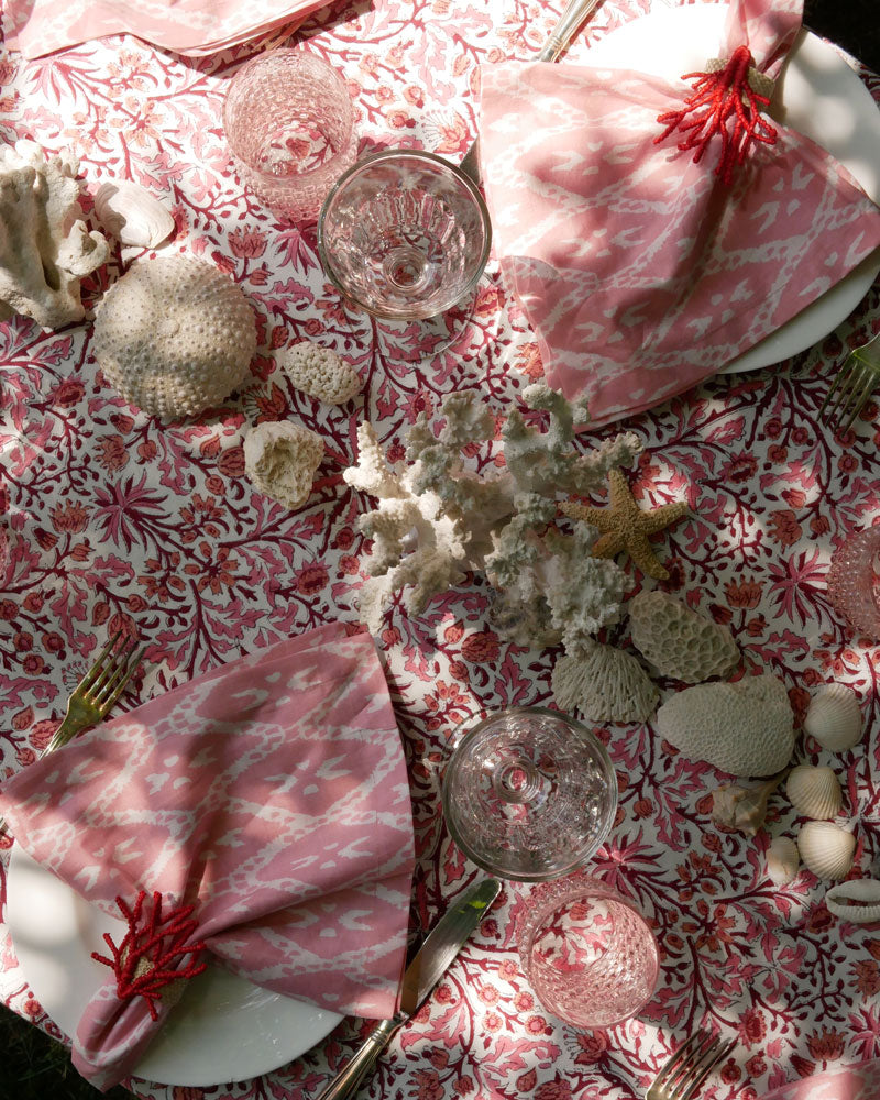 Blockprint Tischdecke "Corallo"