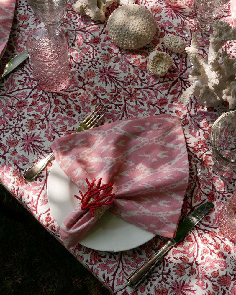 Blockprint Tischdecke "Corallo"