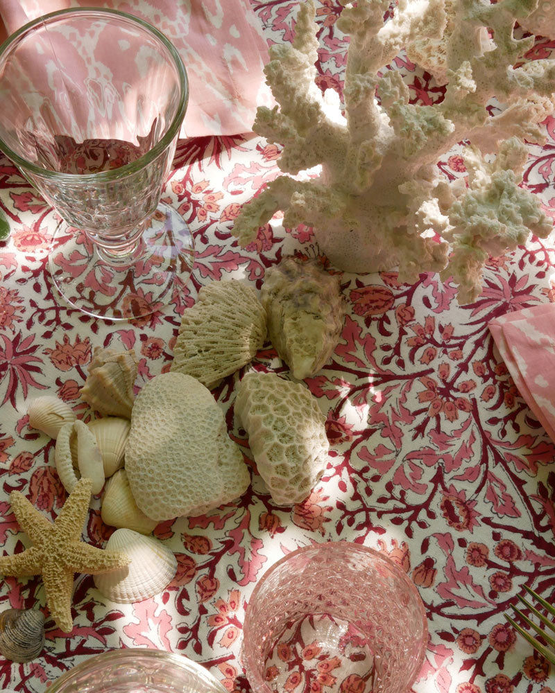 Blockprint Tischdecke "Corallo"