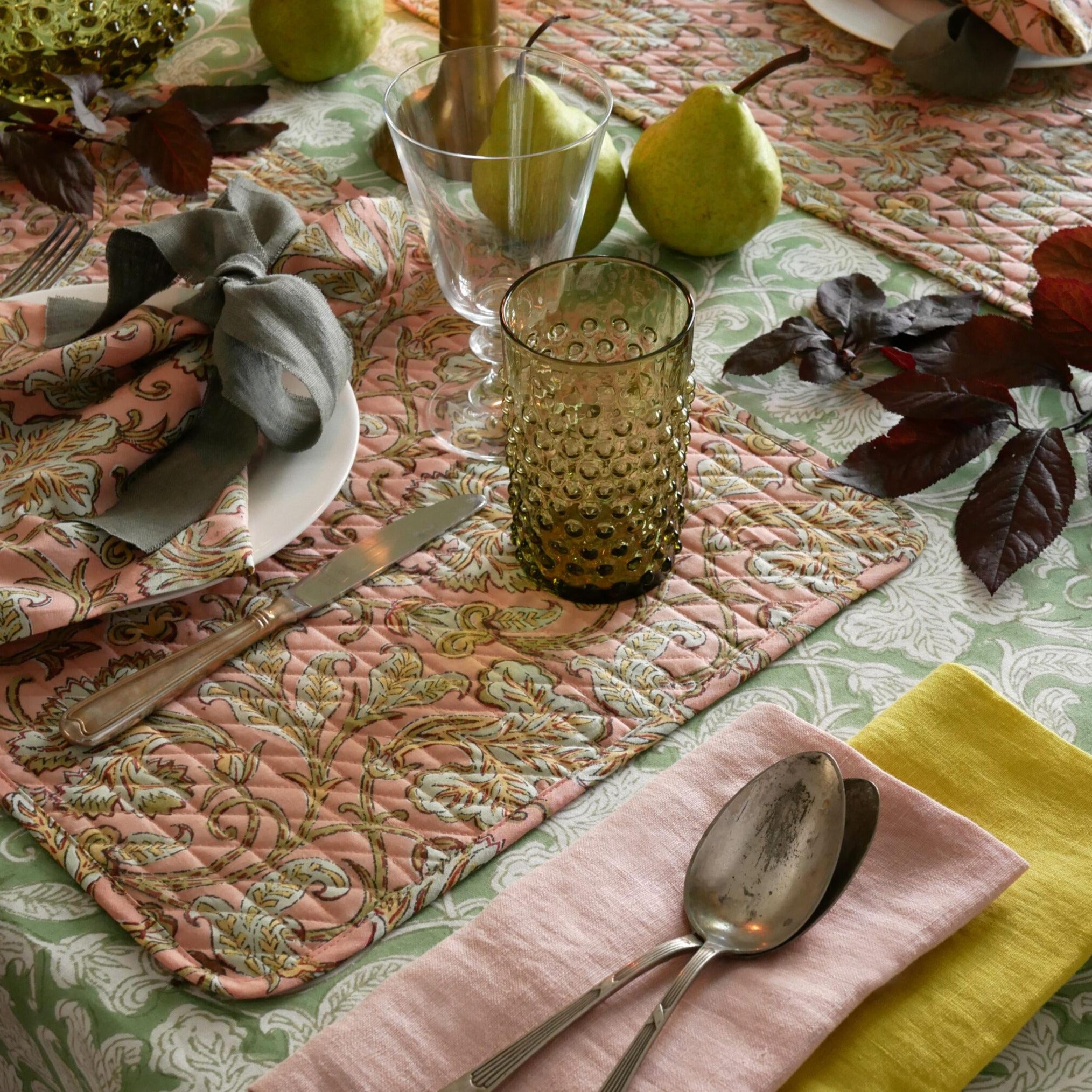 Tischsets abgesteppt Herbsttisch