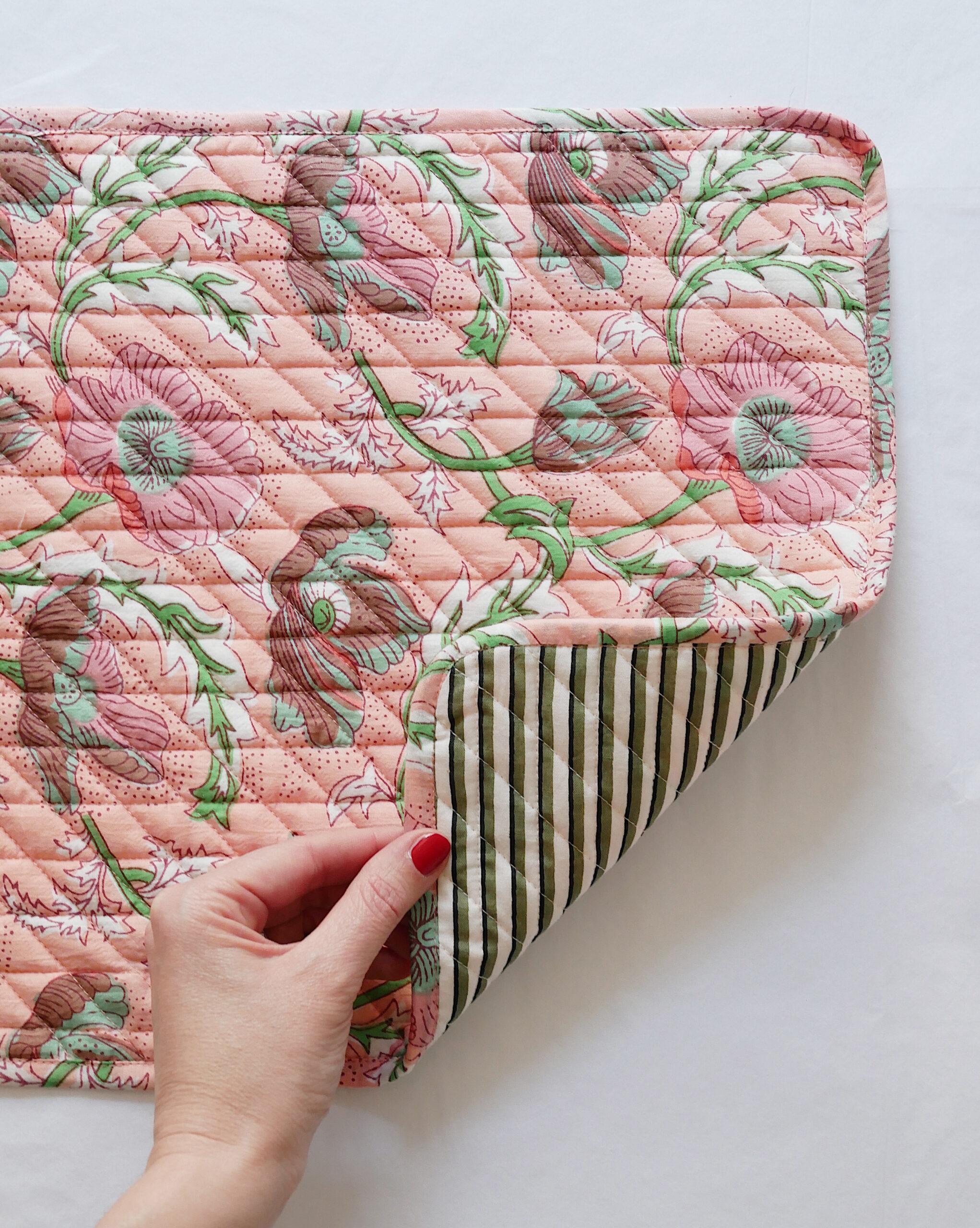 Tischsets abgesteppt rosa