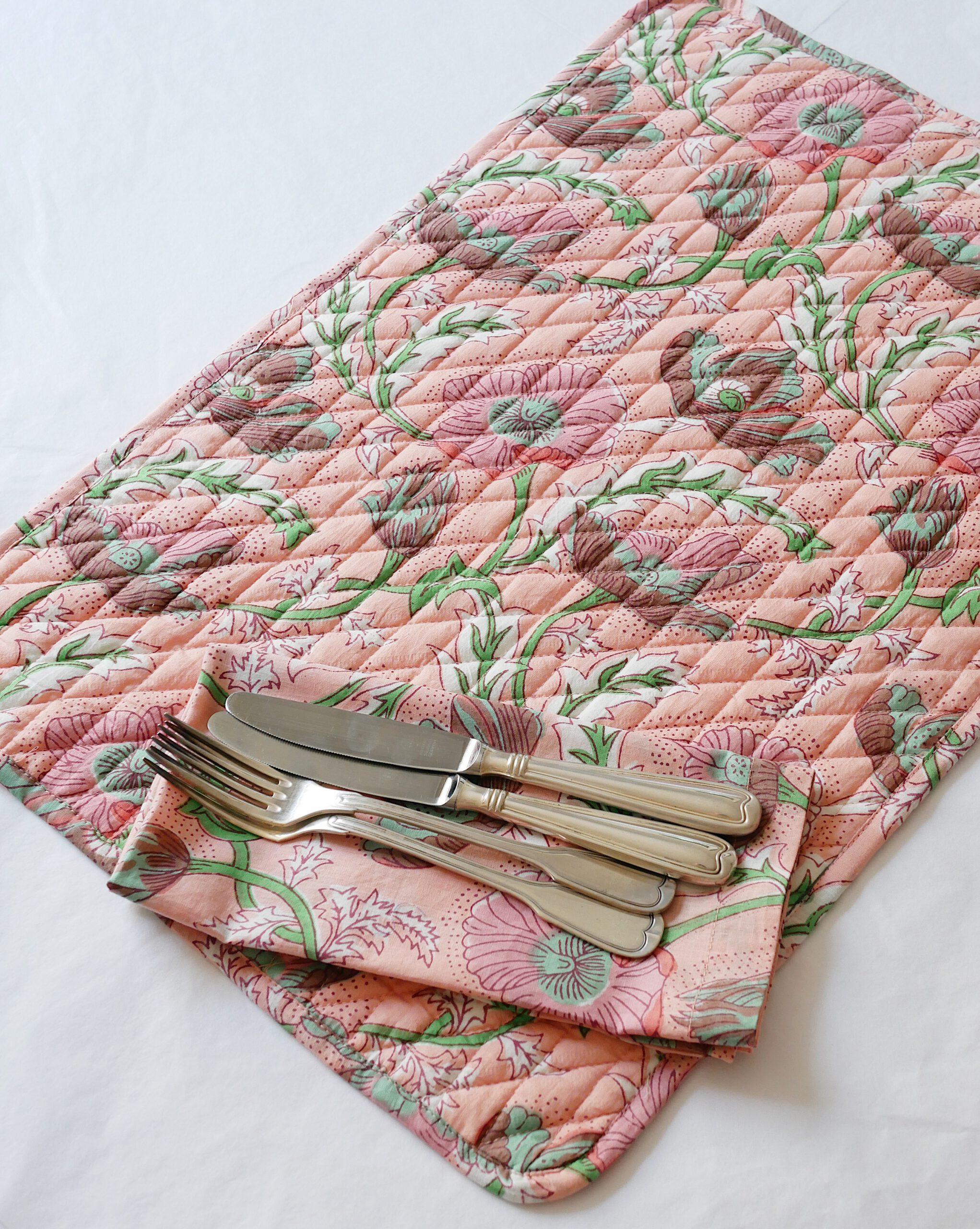 Tischsets abgesteppt rosa