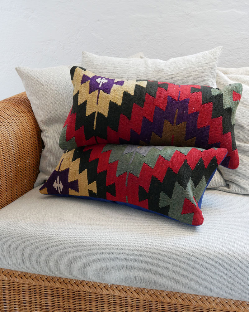 Kelim-Kissen 60 x 30 cm mit bunten Mustern