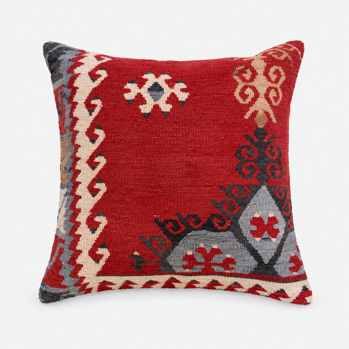 Kelim-Kissen 40 x 40 in blau und rot - sieben Varianten