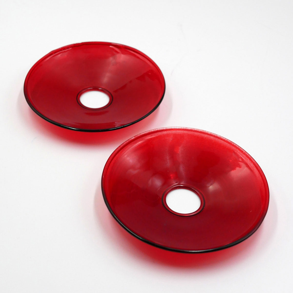 Kerzenmanschetten aus Glas - mundgeblasen, rot