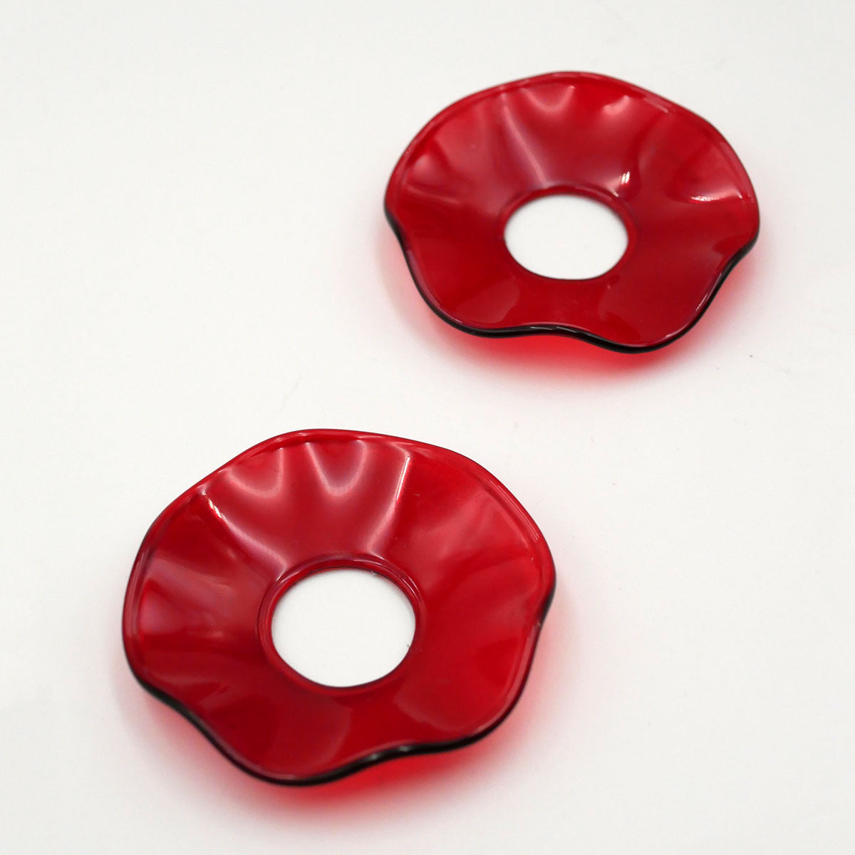 Kerzenmanschetten aus Glas - mundgeblasen, rot