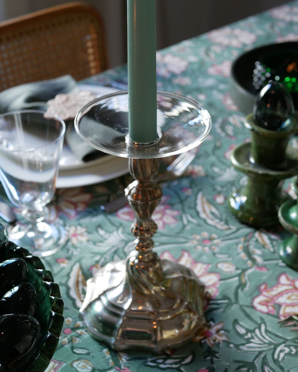 Kerzenmanschetten aus Glas - mundgeblasen, weiß