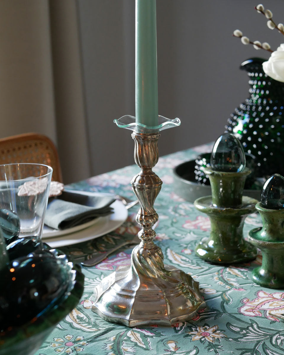 Kerzenmanschetten aus Glas - mundgeblasen, weiß