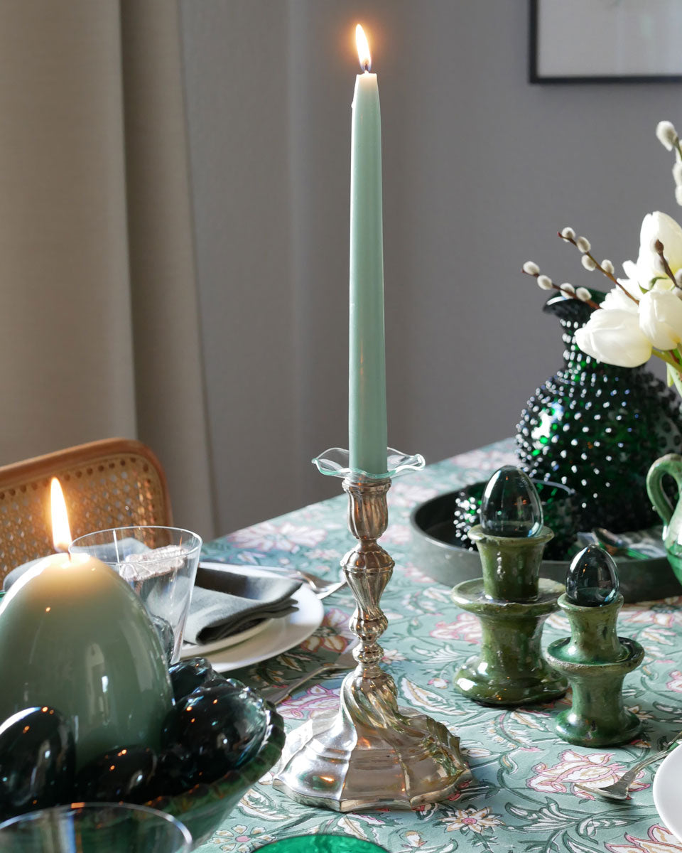 Kerzenmanschetten aus Glas - mundgeblasen, weiß