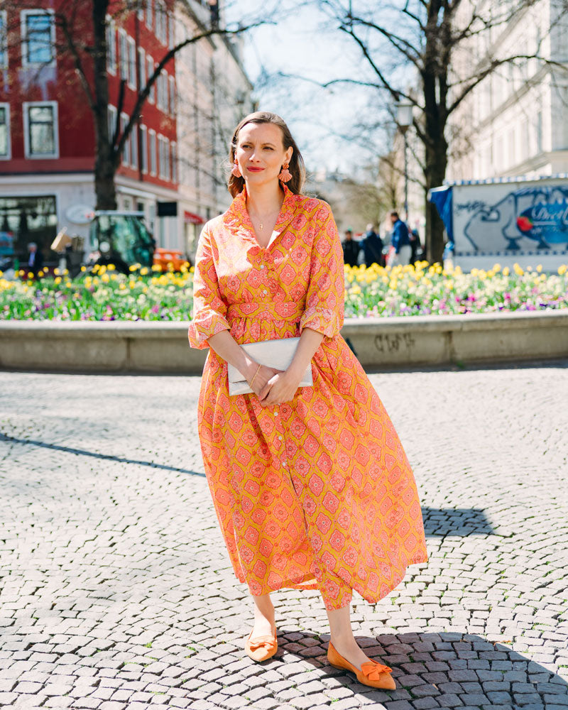 Kleid mit Volantkragen "Leonie" in Sonnengelb