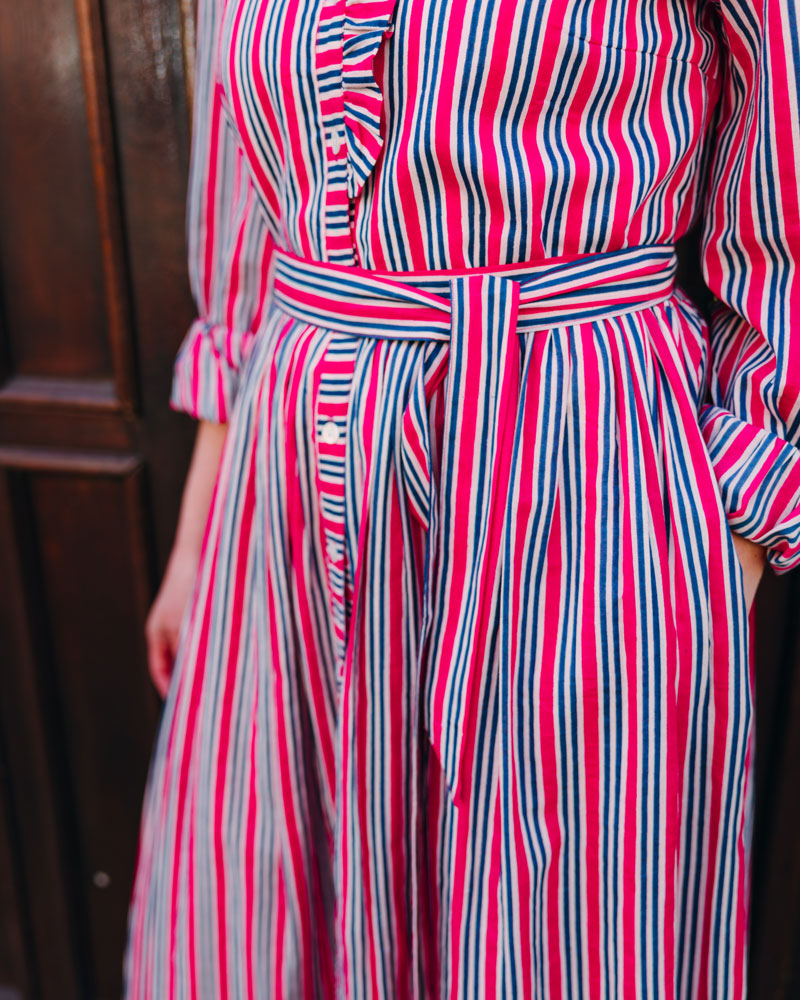 Kleid mit Volantkragen "Leonie" mit Streifen