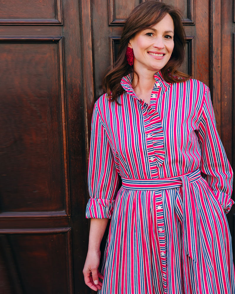 Kleid mit Volantkragen "Leonie" mit Streifen