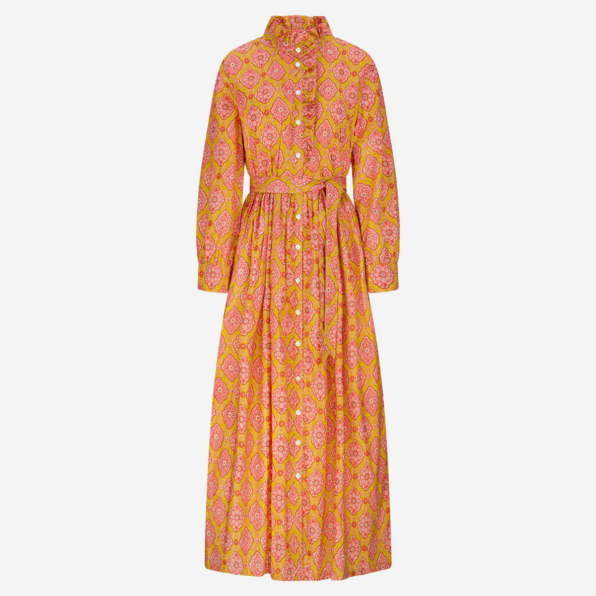 Kleid mit Volantkragen "Leonie" in Sonnengelb