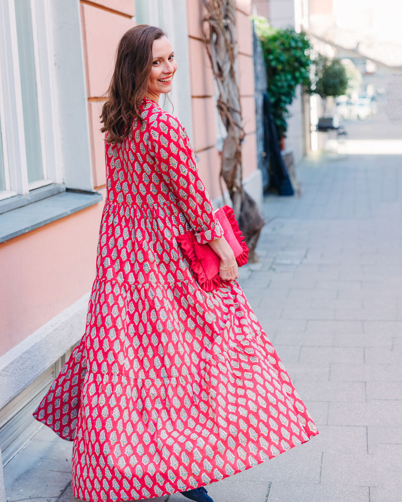 Maxikleid "Maxima" in Korallpink