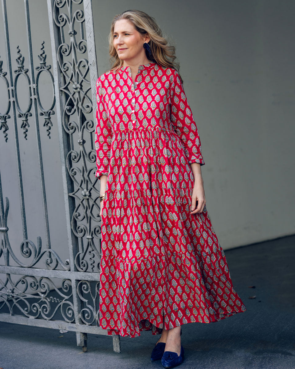 Maxikleid "Maxima" in Korallpink
