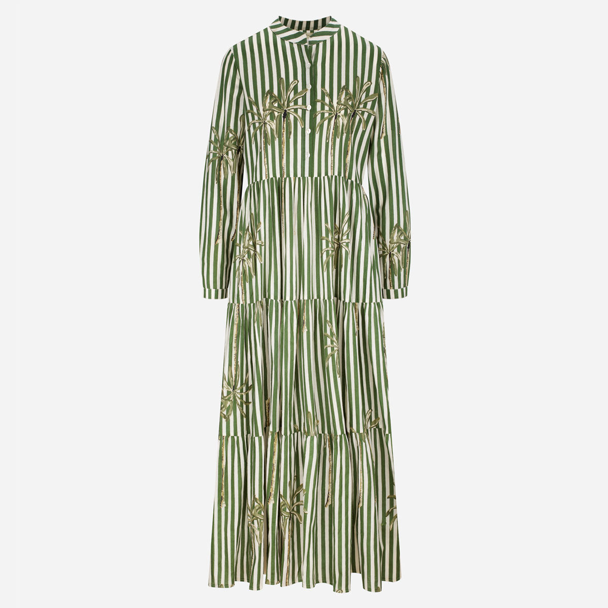 Maxikleid "Maxima" mit Palmen und Streifen