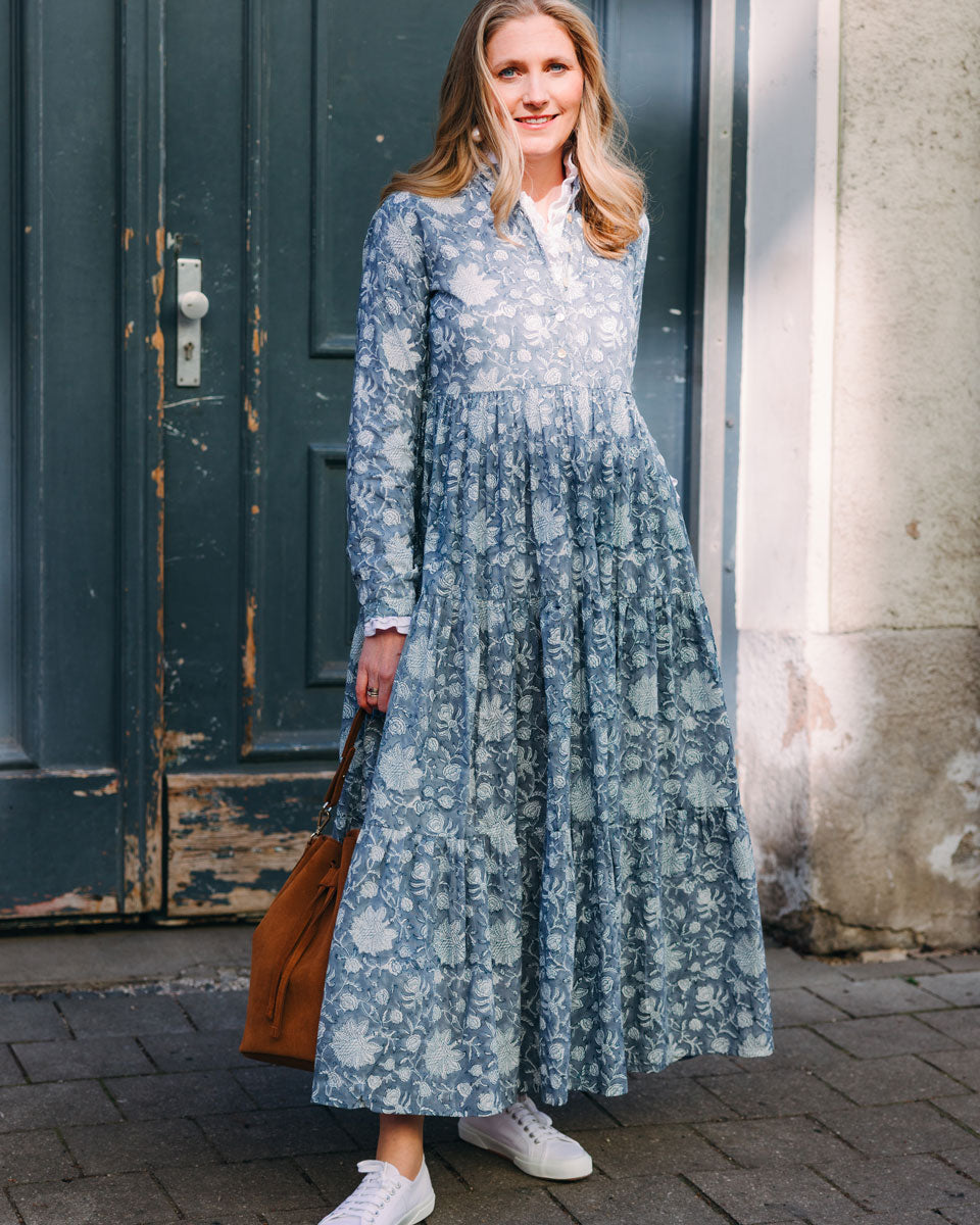 Letzte Größen: Maxikleid "Maxima" in blaugrau