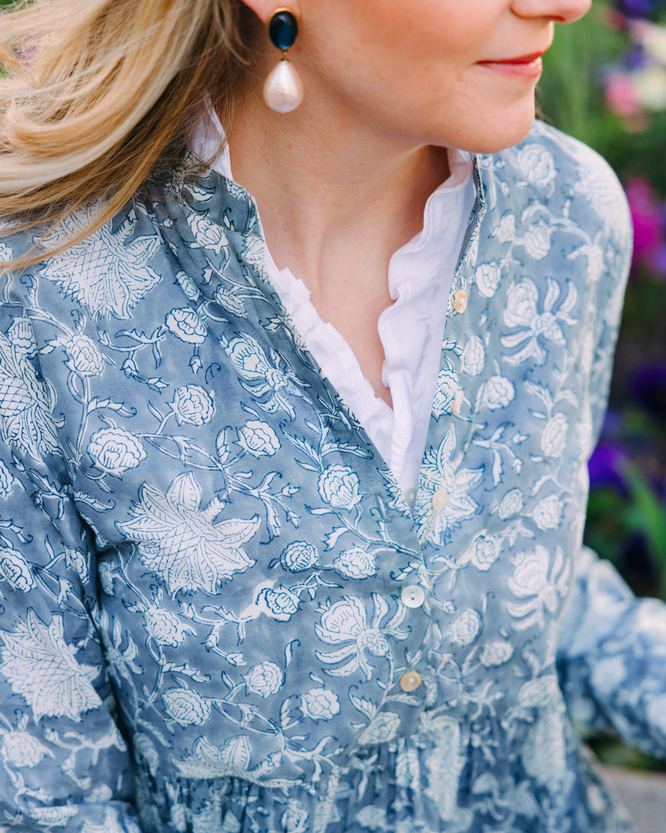 Letzte Größen: Maxikleid "Maxima" in blaugrau