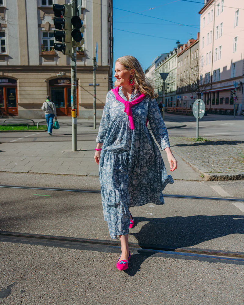 Letzte Größen: Maxikleid "Maxima" in blaugrau