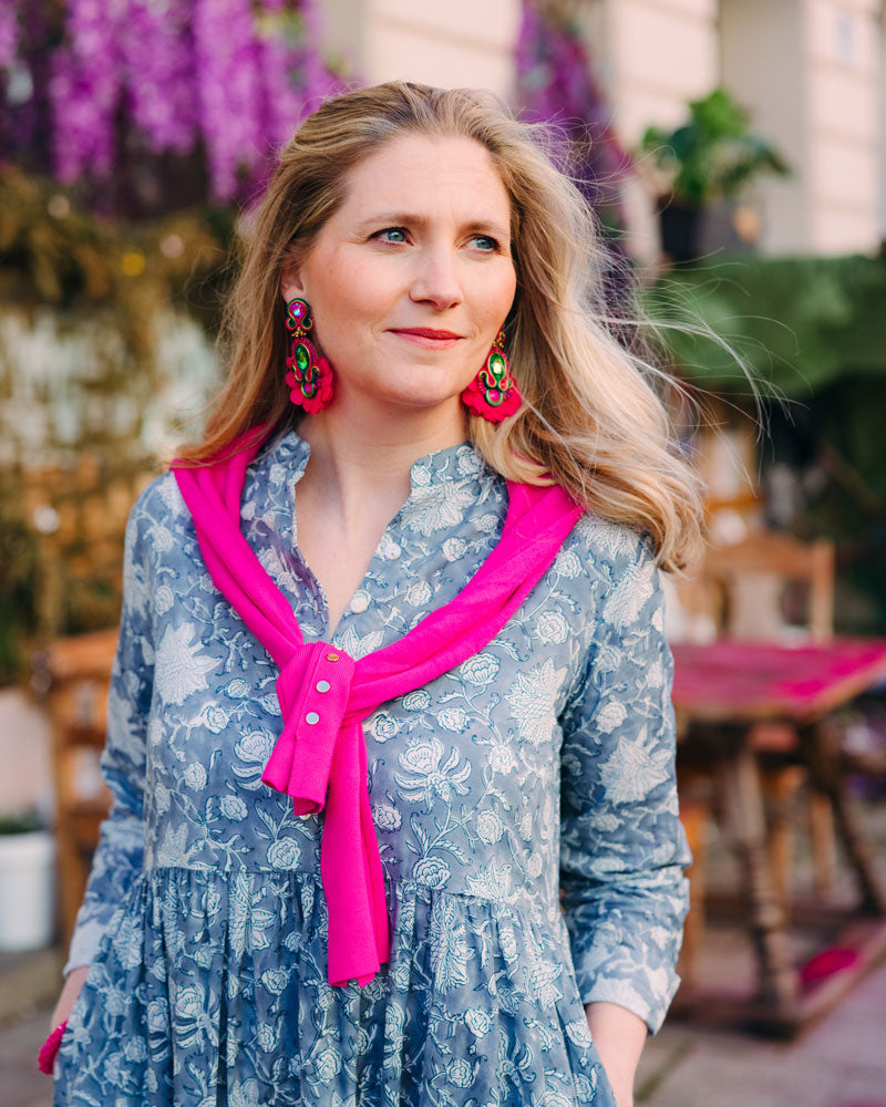 Letzte Größen: Maxikleid "Maxima" in blaugrau