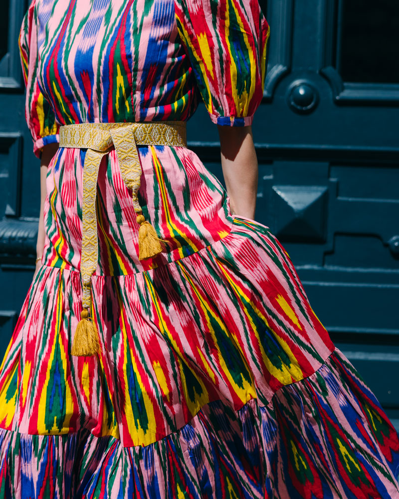 Kleid "Philippa" in rosa Ikat