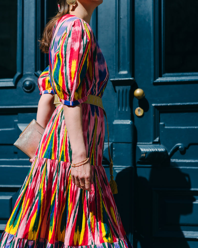 Kleid "Philippa" in rosa Ikat