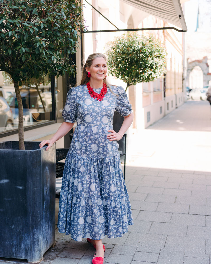 Kleid "Philippa" in Graublau