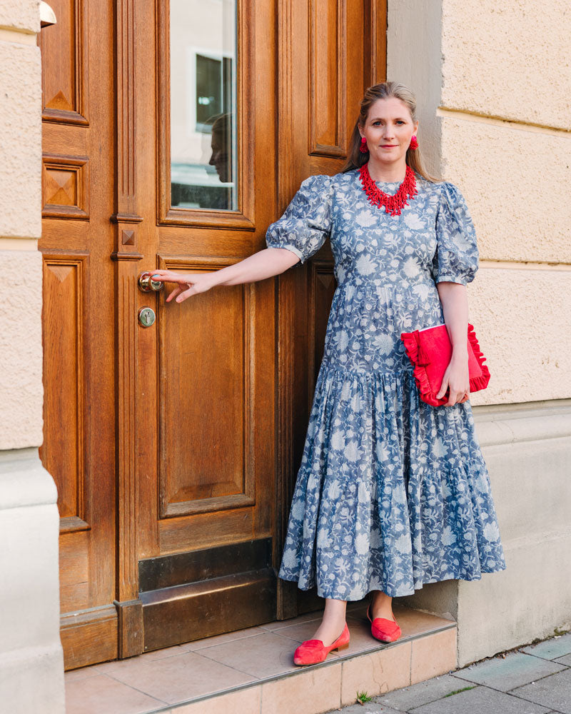 Kleid "Philippa" in Graublau