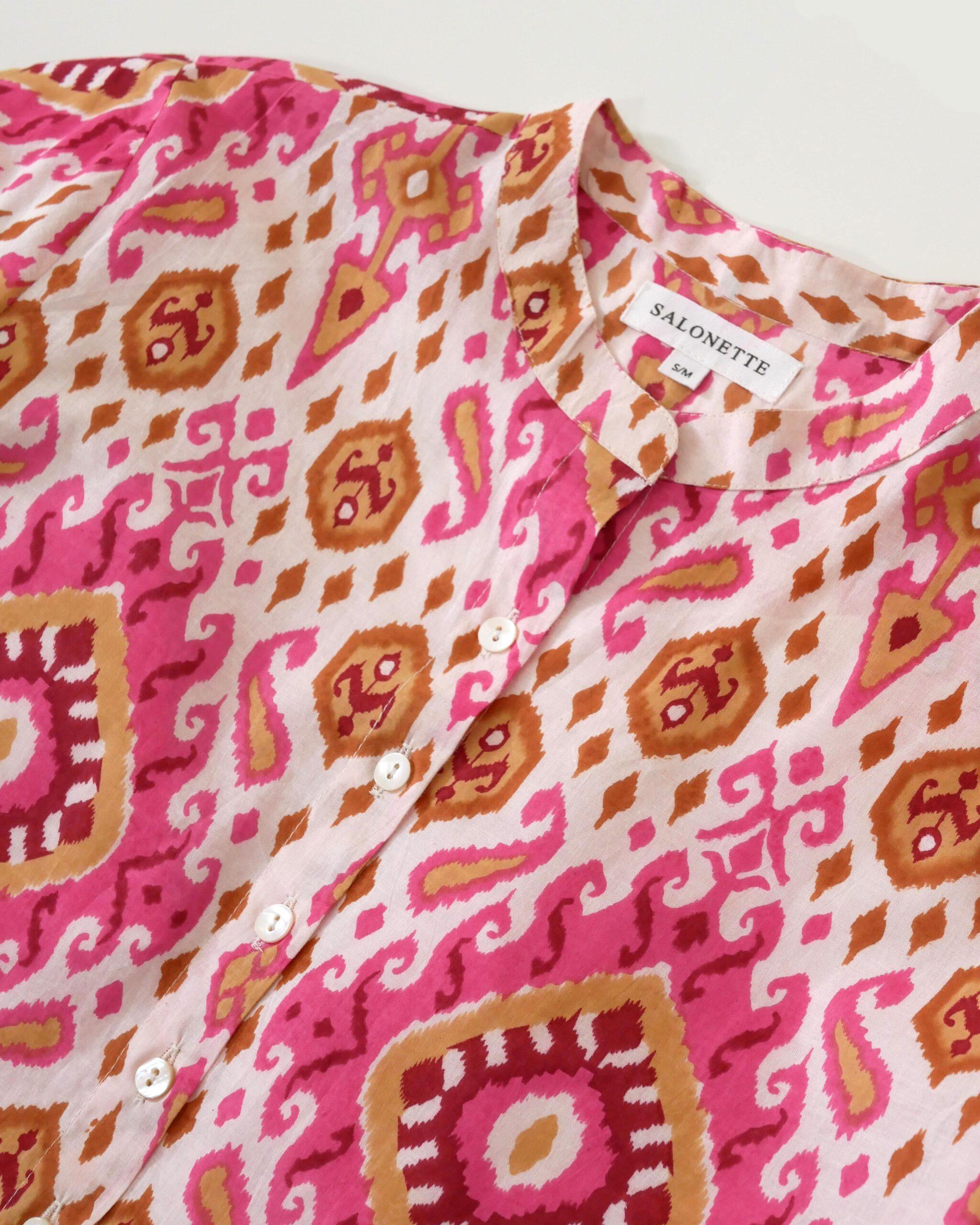 Letzte Größen: Maxikleid "Maxima" in Pink Ikat