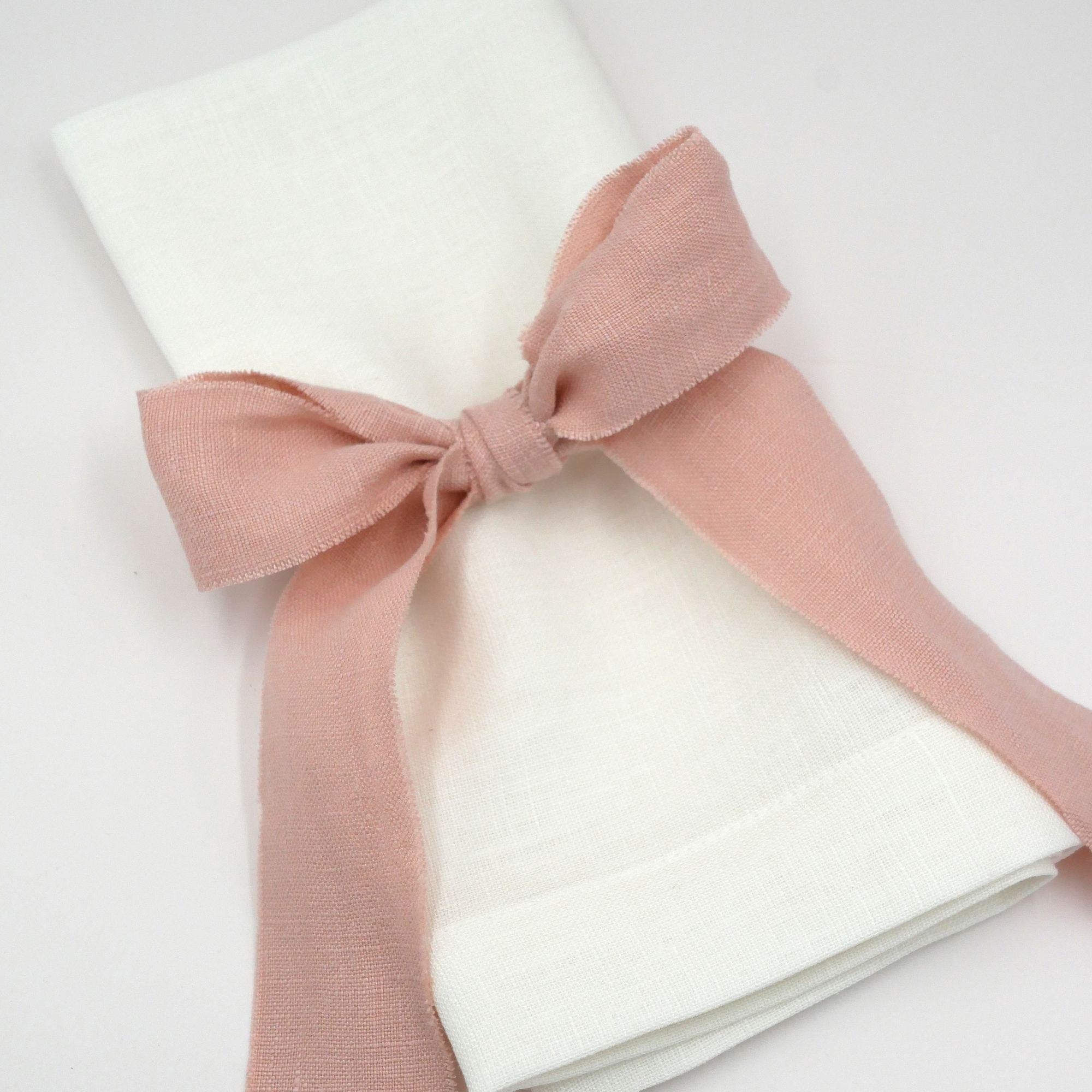 Serviettenbänder - Leinen Puderrosa (6er)