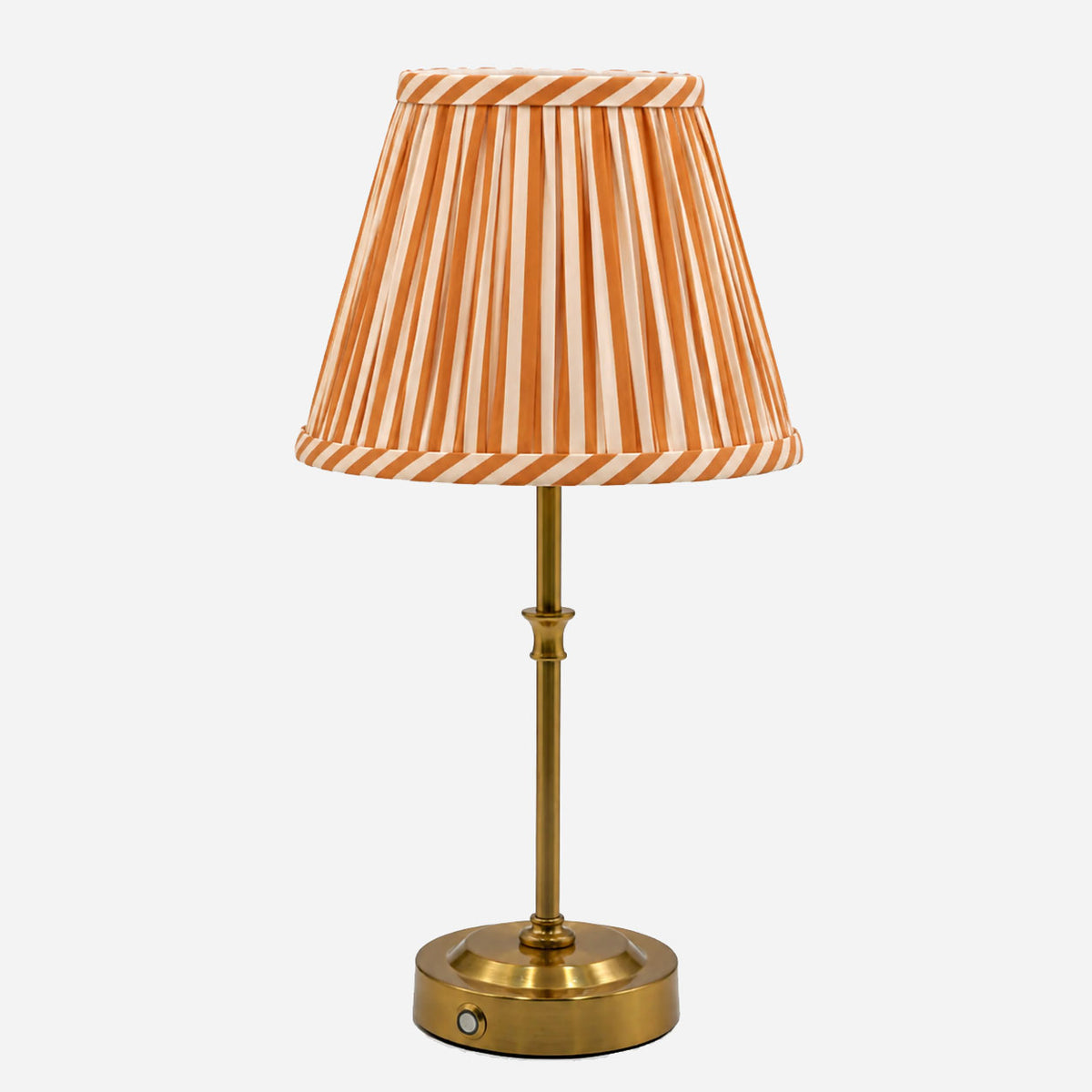 Akku-Tischleuchte "Paris" in Gold mit Stoffschirm