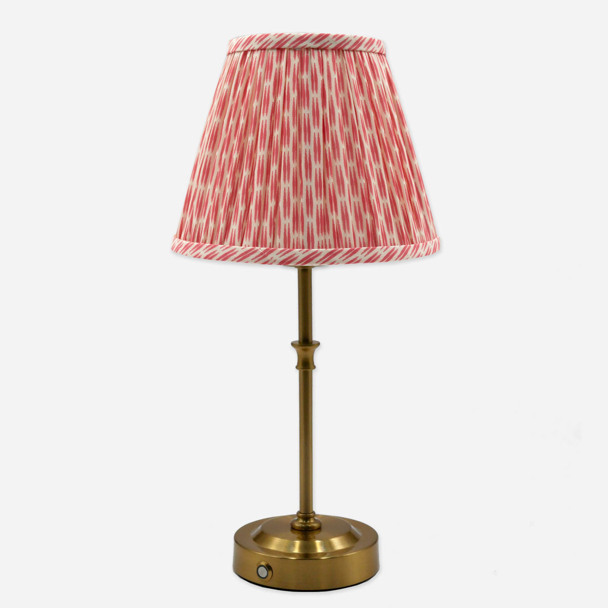 Akku-Tischleuchte "Paris" in Gold mit Stoffschirm