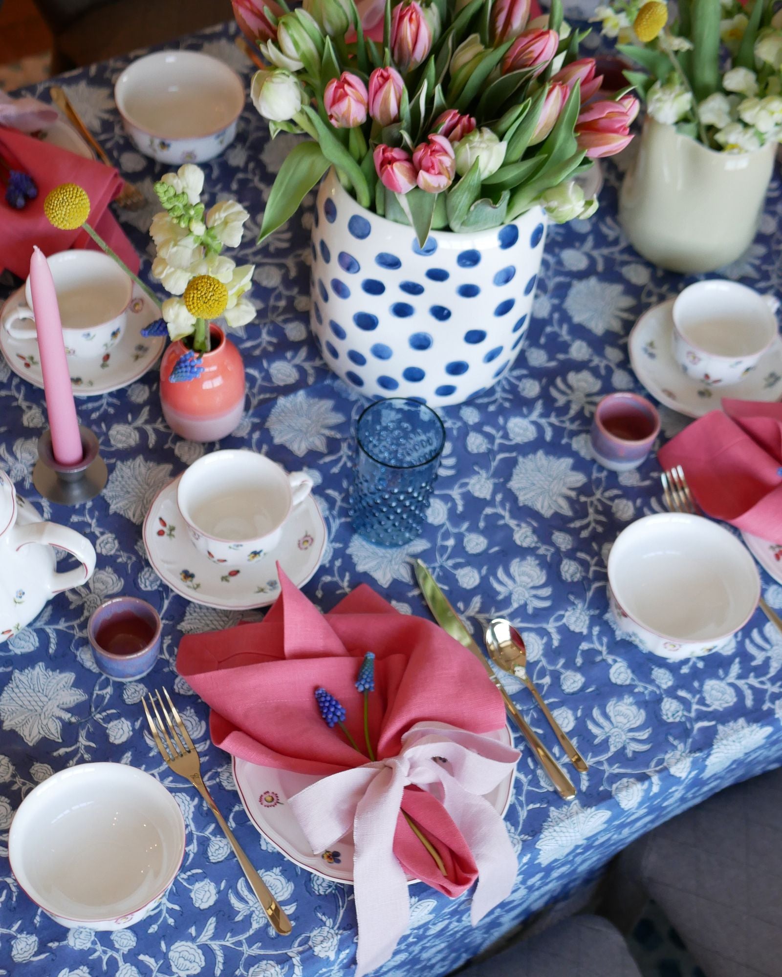 Blockprint Tischdecke "Rhapsody in blue"