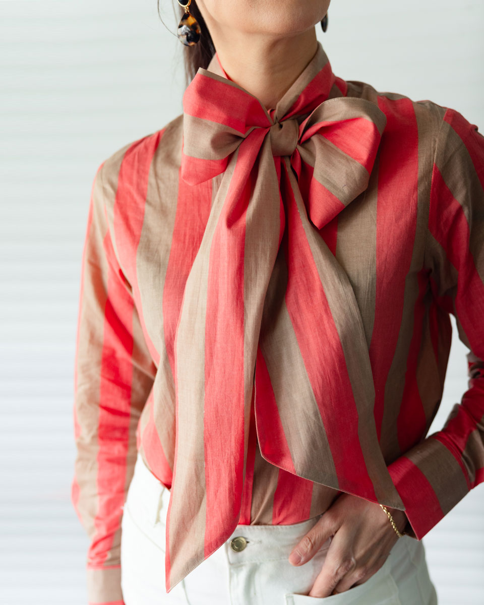 Bluse "Cleo" in Korall & Sand
