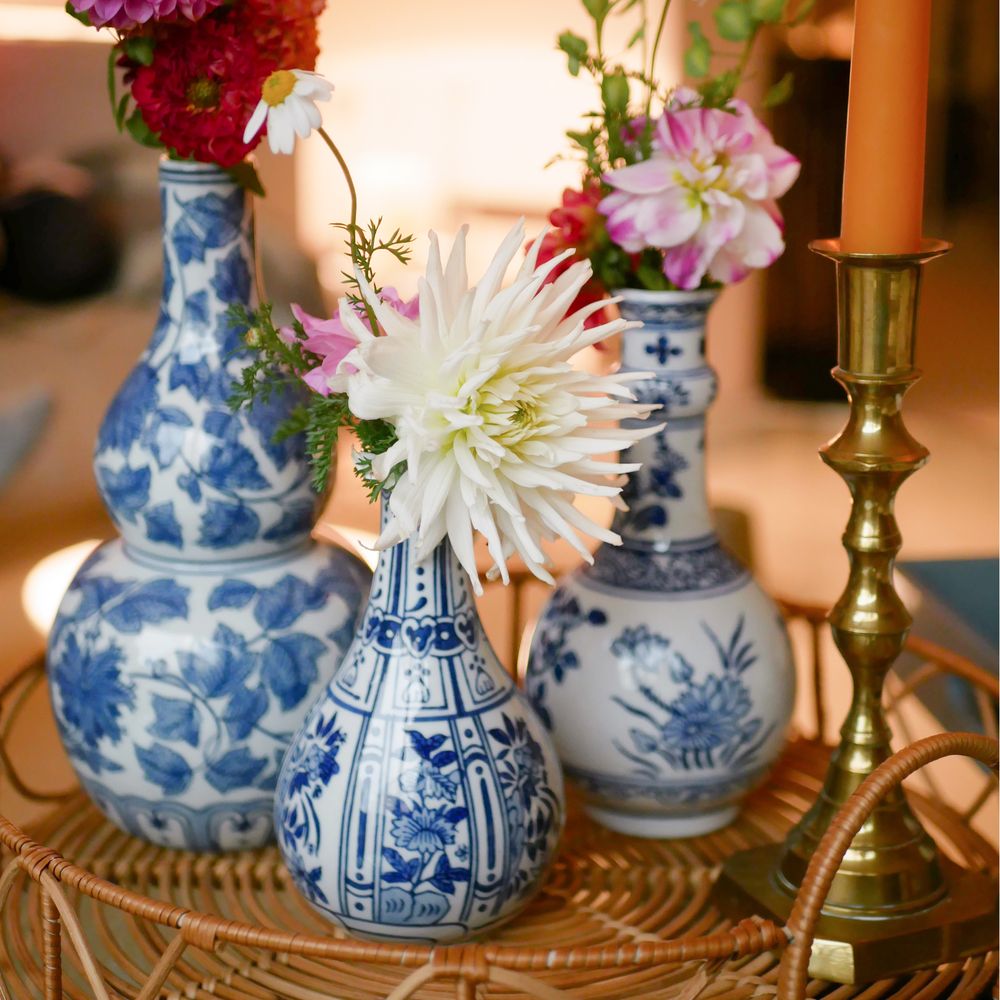 Porzellan Vasen "Delfter Blau" - 3 Varianten