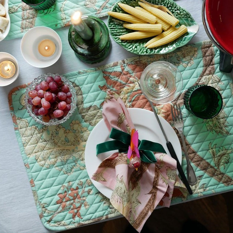 Tischsets abgesteppt Mint