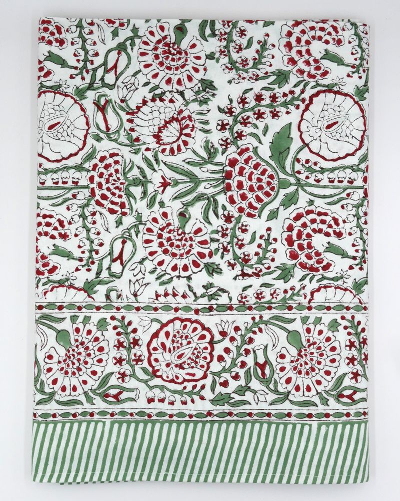 Blockprint Tischdecke "Rosemary Fizz"