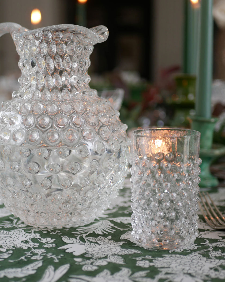 Wasserglas mit Noppen Weiß (4er)