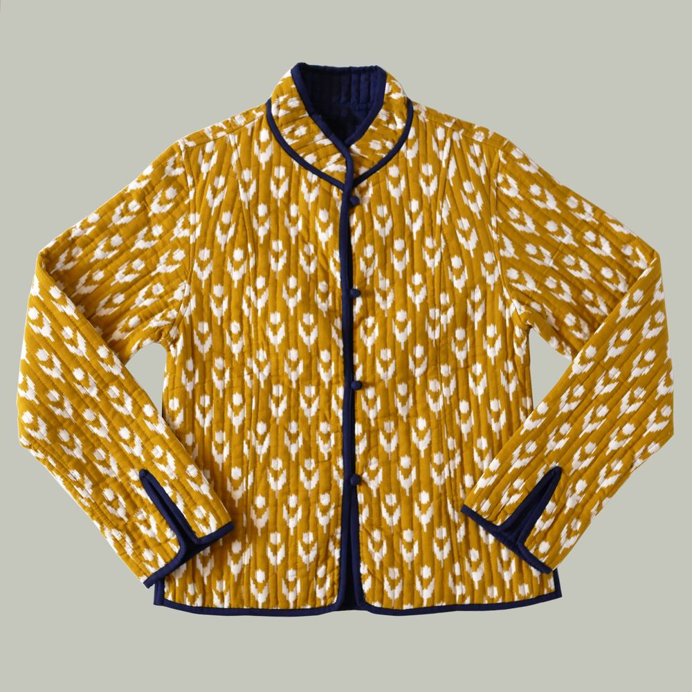 Ikat-Jacke "Daria" in Gelb - mit kleinen Fehlern