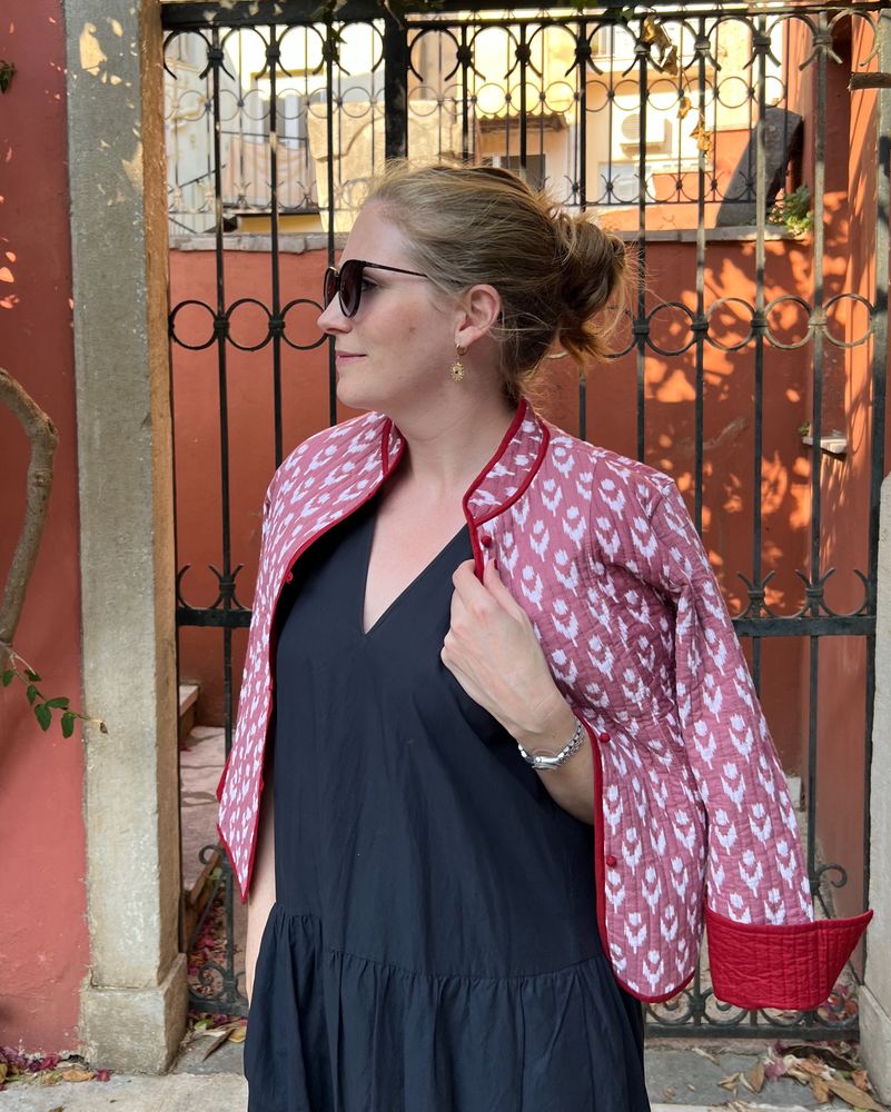 Ikat-Jacke "Daria" in Bordeaux