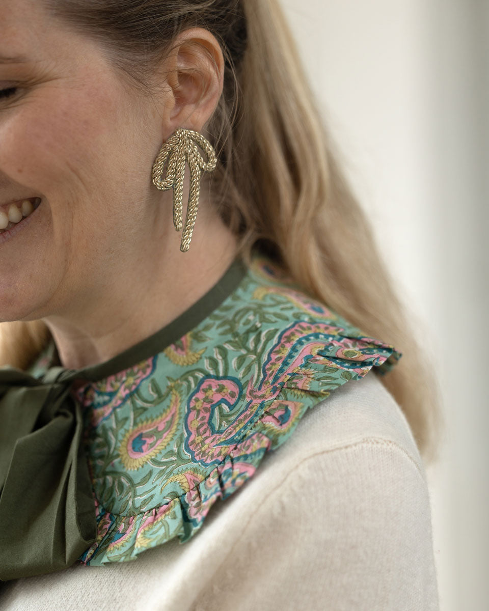 Abnehmbarer Kragen "Wendy" - Paisley grün