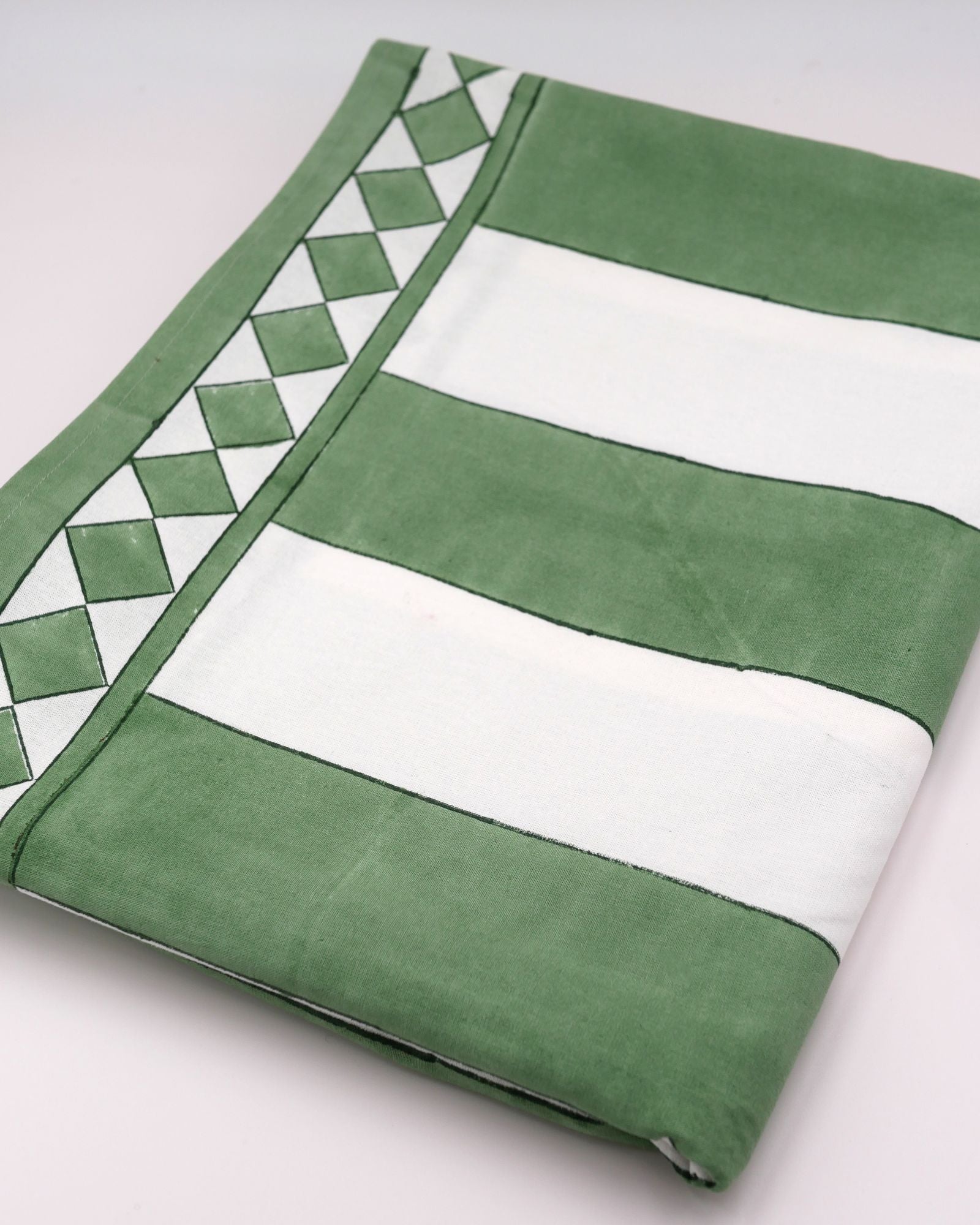 Blockstreifen Tischdecke "Lancelot" in Grün