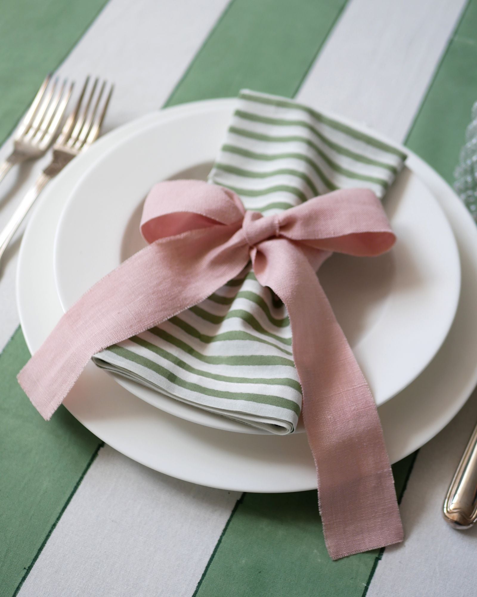 Serviettenbänder - Leinen Puderrosa (6er)